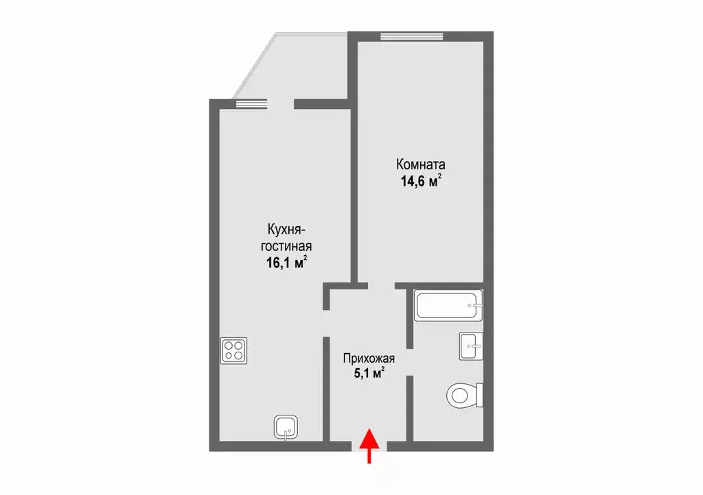 1-комнатная квартира: Екатеринбург, улица Бакинских Комиссаров, 93 ... - Фото 2