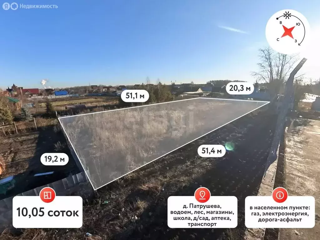 Участок в Патрушева, Трактовая улица (10.05 м) - Фото 2