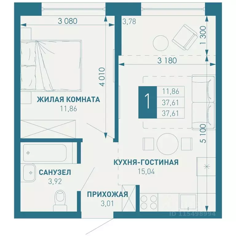 1-к кв. Краснодарский край, Краснодар пос. Березовый, Витаминкомбинат ... - Фото 1