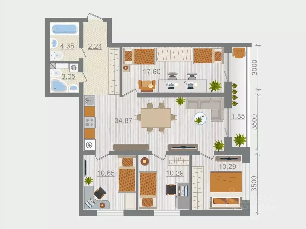 4-к кв. Ленинградская область, Ломоносовский район, Горбунковское ... - Фото 1