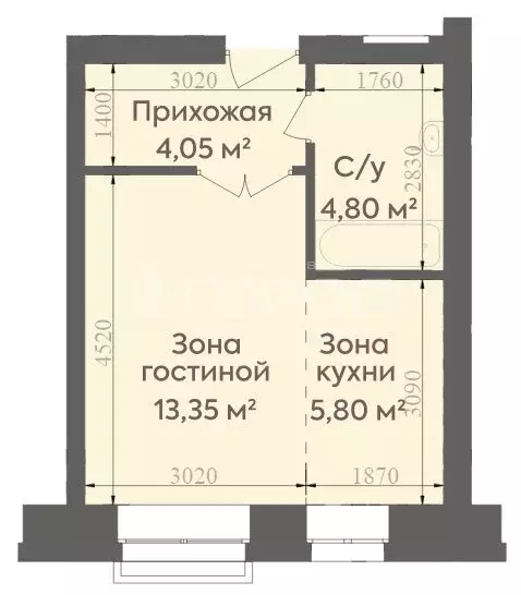 Квартира-студия: Абакан, микрорайон Нижняя Согра, улица Будённого, ... - Фото 0