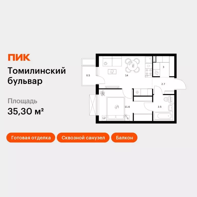 1-к кв. Московская область, Котельники Ковровый мкр, Томилинский ... - Фото 1