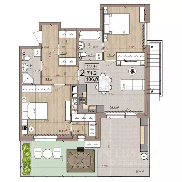 2-к кв. Рязанская область, Рязань пос. Шпалозавода, Окская Стрелка ... - Фото 1