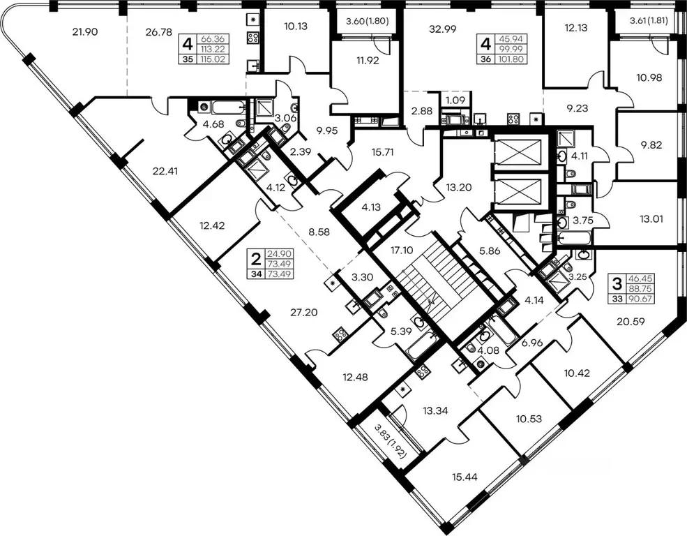 4-к кв. Санкт-Петербург ул. Челюскина, 10 (102.6 м) - Фото 2