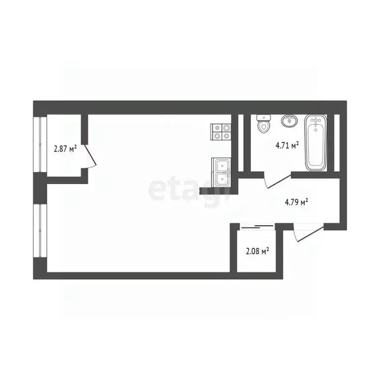 Студия Тюменская область, Тюменский муниципальный округ, д. Дударева ... - Фото 1