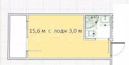 Квартира-студия, 15,6 м, 1/9 эт. - Фото 0