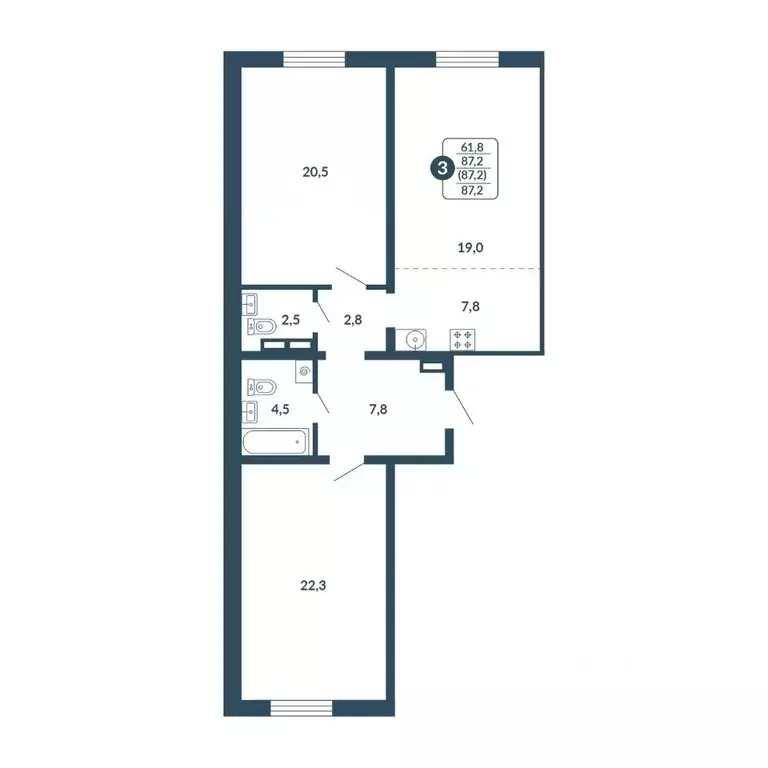 3-к кв. Кировская область, Киров Скандинавия жилой комплекс (87.2 м) - Фото 1