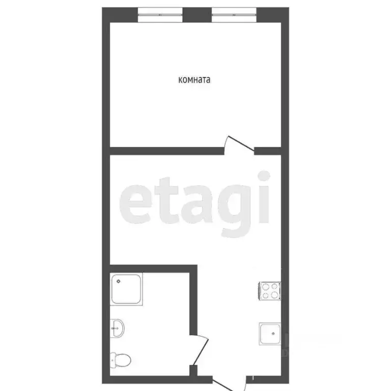 1-к кв. Крым, Симферопольский район, с. Мирное пер. Железнодорожный ... - Фото 2