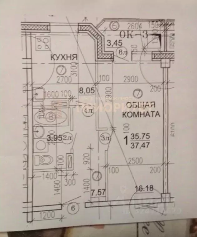 1-к кв. Саха (Якутия), Якутск ул. Кирова, 31/6 (37.47 м) - Фото 2