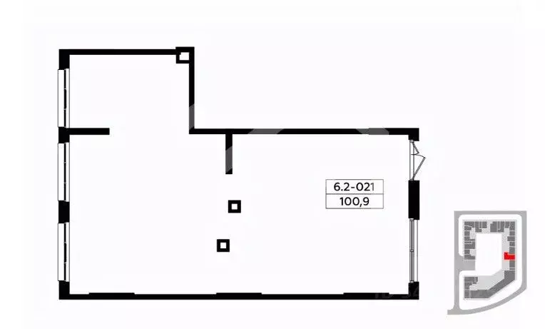 Торговая площадь в Москва № 160 кв-л, 1Вк8 (101 м) - Фото 2