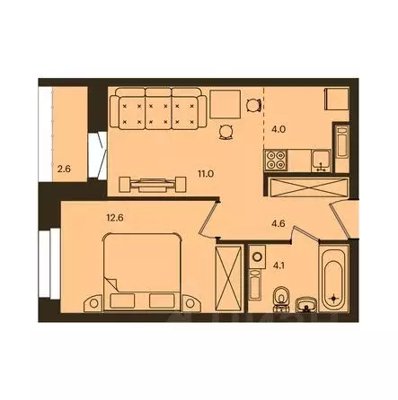 Студия Красноярский край, Красноярск Мясокомбинат мкр,  (36.3 м) - Фото 1