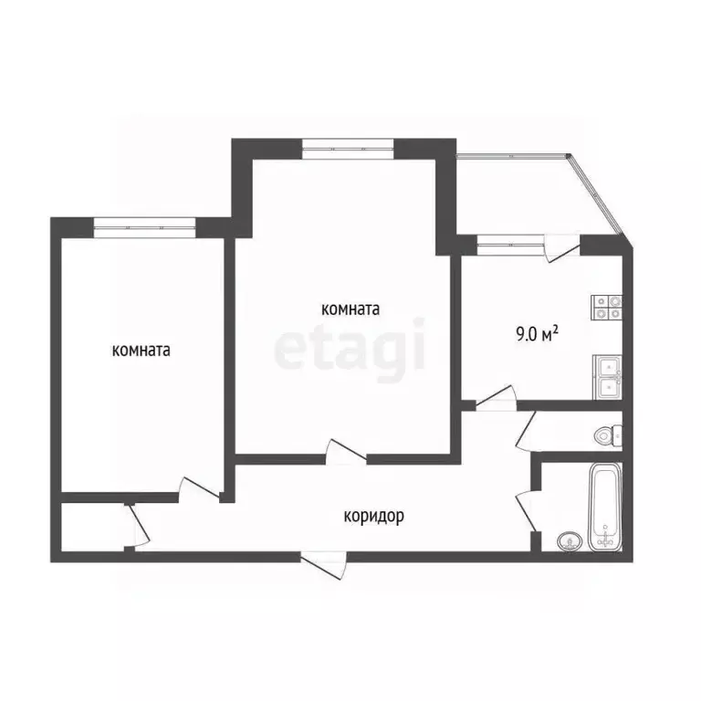 2-к кв. Ханты-Мансийский АО, Сургут просп. Мира, 5 (60.0 м) - Фото 0