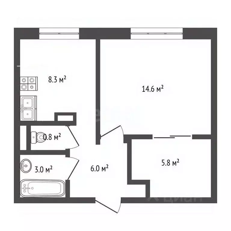 1-к кв. Мордовия, Саранск ул. 1-я Набережная, 48 (40.5 м) - Фото 2