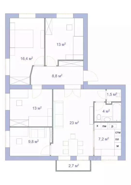 4-к кв. Москва ул. Заречная, 3 (100.0 м) - Фото 2