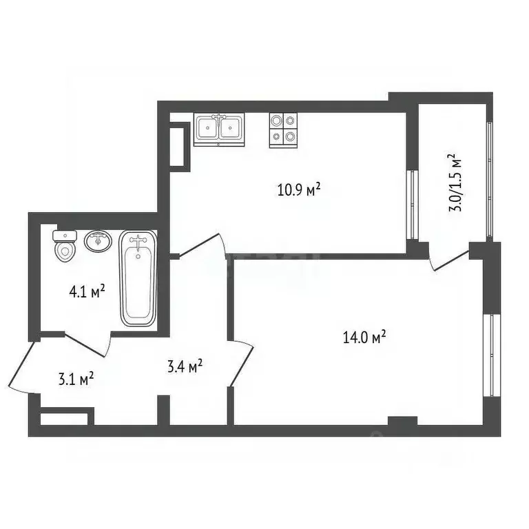 1-к кв. Крым, Ялта муниципальный округ, Массандра пгт ш. Южнобережное, ... - Фото 1