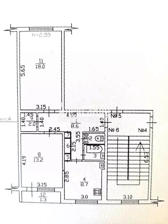Квартира, 2 комнаты, 54.8 м - Фото 2