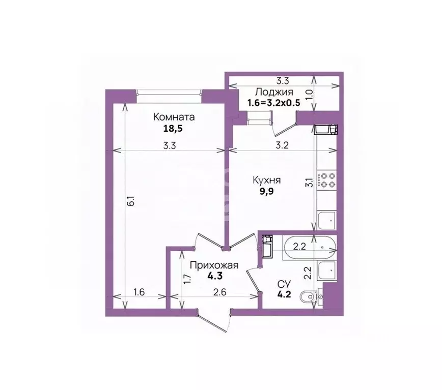 1-к кв. Краснодарский край, Краснодар ул. Героев-Разведчиков, 11/3 ... - Фото 2