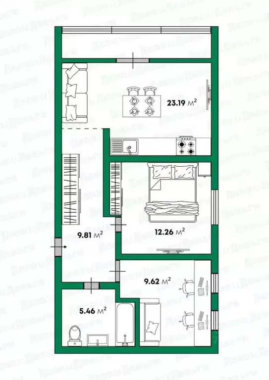 2-к кв. Кировская область, Киров ул. Никитская, 100 (71.6 м) - Фото 2