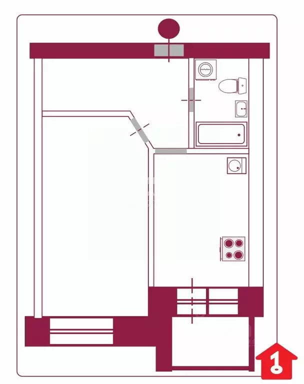 1-к кв. Омская область, Омск ул. Перелета, 32 (40.3 м) - Фото 2