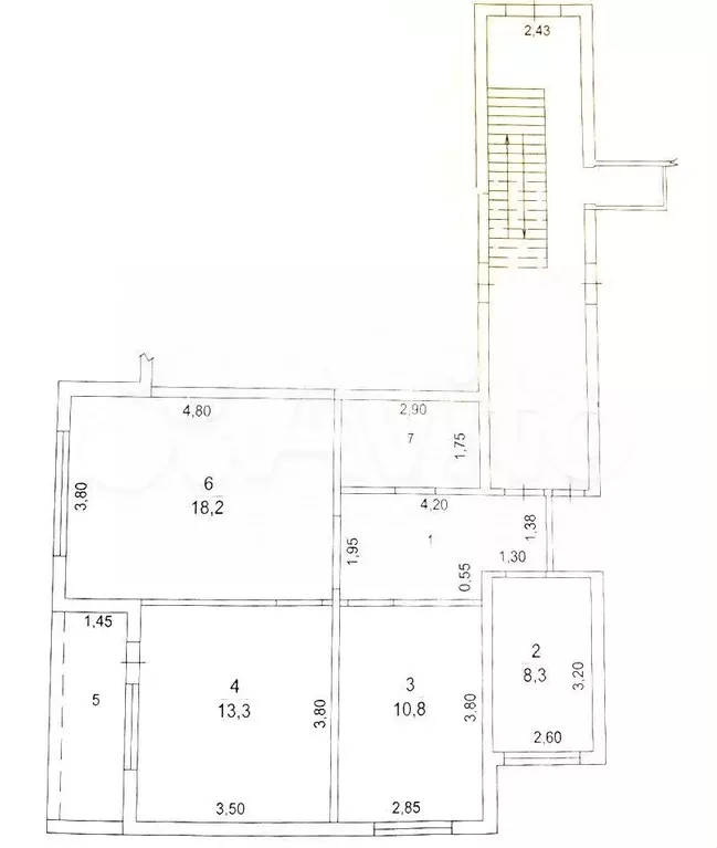 3-к. квартира, 66 м, 1/2 эт. - Фото 0