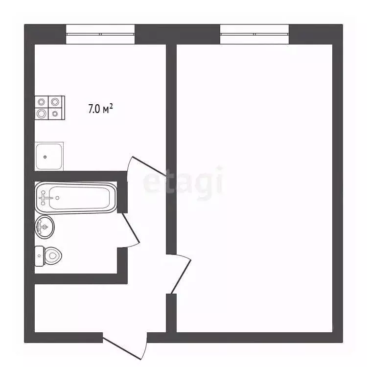 1-к кв. Тамбовская область, Тамбов ул. Николая Вирты, 17 (29.2 м) - Фото 1
