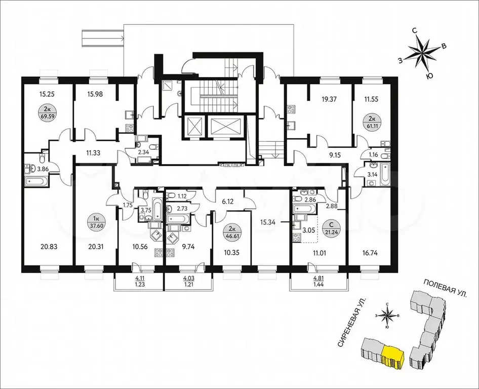 Квартира-студия, 19,8 м, 1/11 эт. - Фото 1