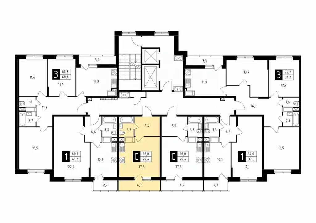 Студия Московская область, Подольск Красная Горка мкр, ул. Садовая, 14 ... - Фото 1