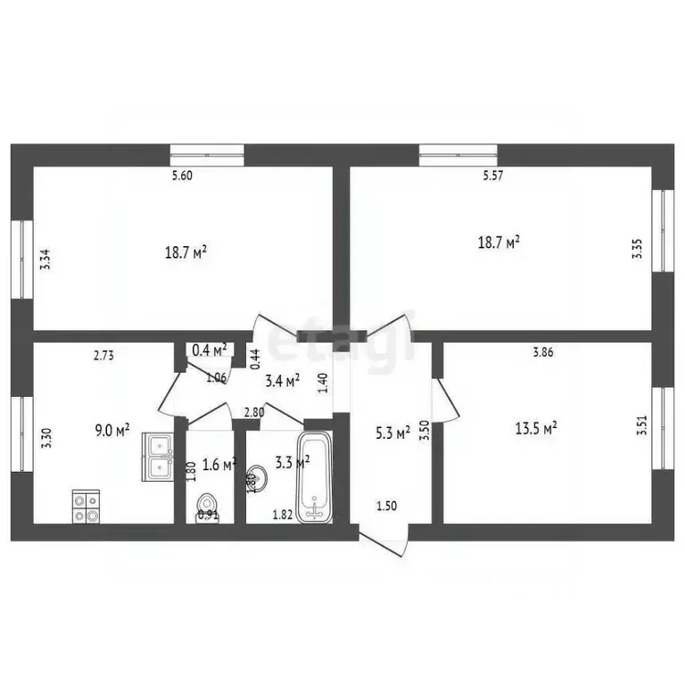 3-к кв. Самарская область, Самара ул. Ивана Булкина, 88 (73.9 м) - Фото 0