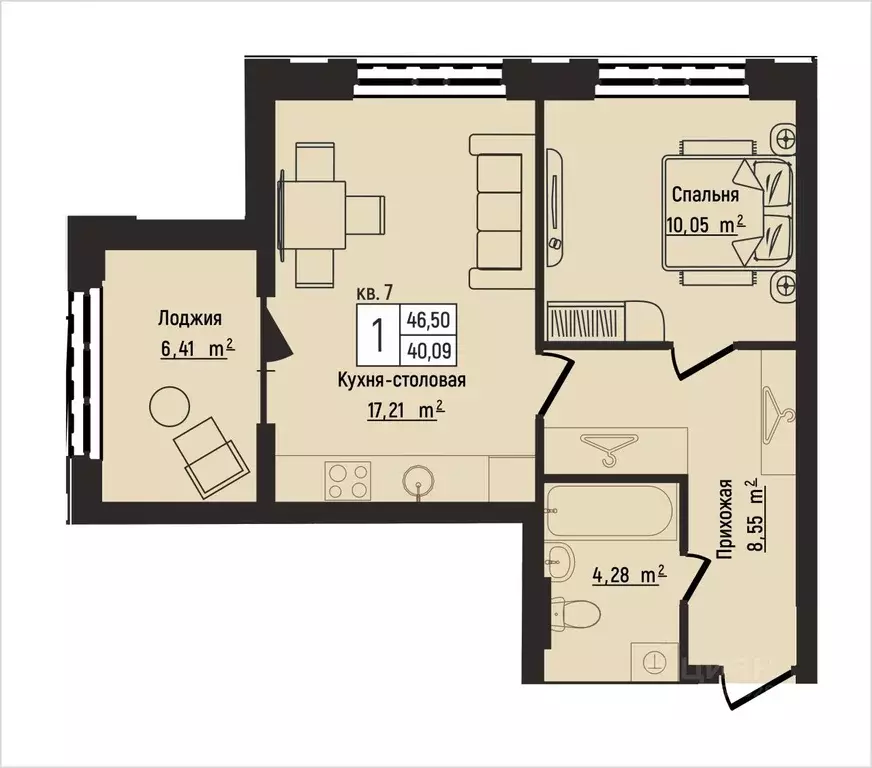 1-к кв. Нижегородская область, Нижний Новгород Литературная ул., 5 ... - Фото 1