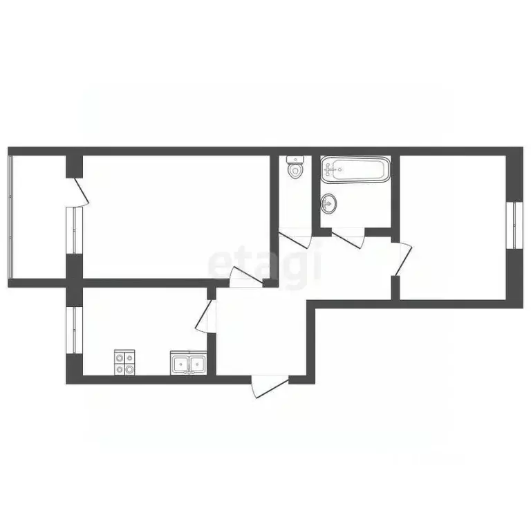2-к кв. Тюменская область, Тюмень Шаимский проезд, 8 (51.0 м) - Фото 1