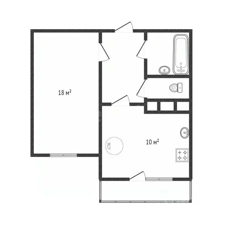 1-к кв. Белгородская область, Белгород ул. Квасова, 37 (36.4 м) - Фото 1