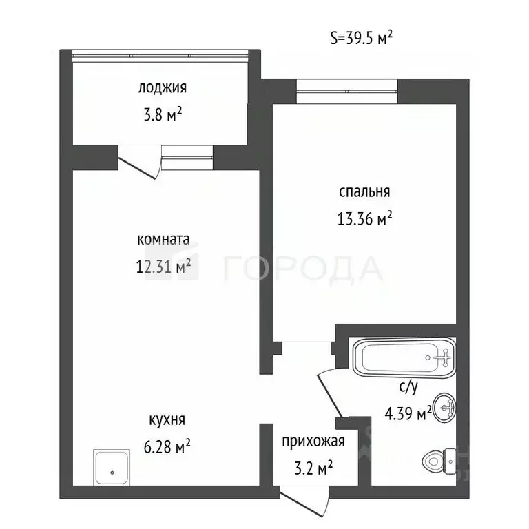 2-к кв. Алтайский край, Барнаул ул. Энтузиастов, 65 (39.5 м) - Фото 2