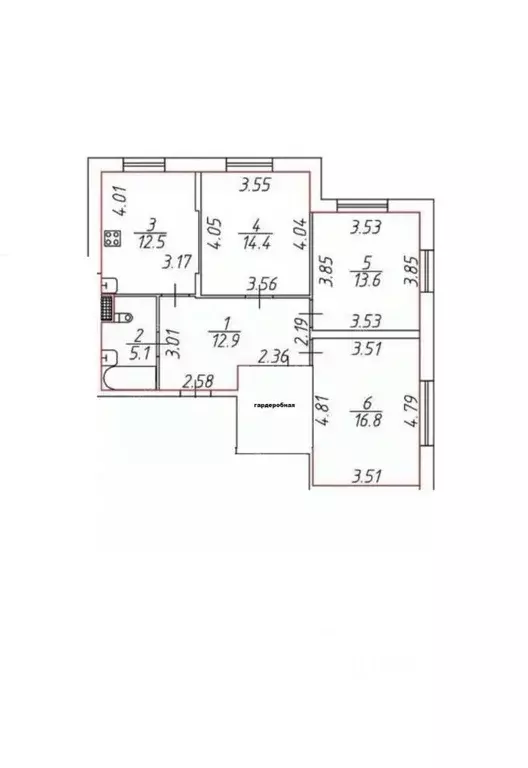 3-к кв. Санкт-Петербург Приморский просп., 52К1 (80.5 м) - Фото 2