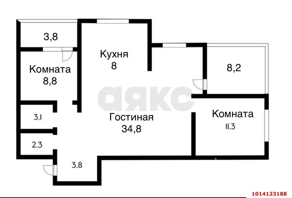 3-комнатная квартира: Краснодар, микрорайон Любимово, 11/1 (84.1 м) - Фото 0