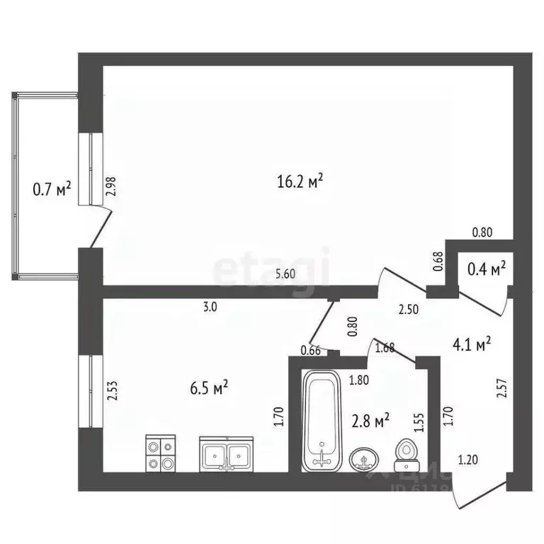 1-к кв. Мордовия, Саранск ул. Богдана Хмельницкого, 65 (30.0 м) - Фото 0
