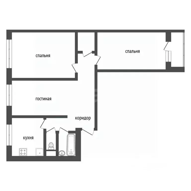 3-к кв. Амурская область, Тында ул. Красная Пресня, 50 (58.7 м) - Фото 2
