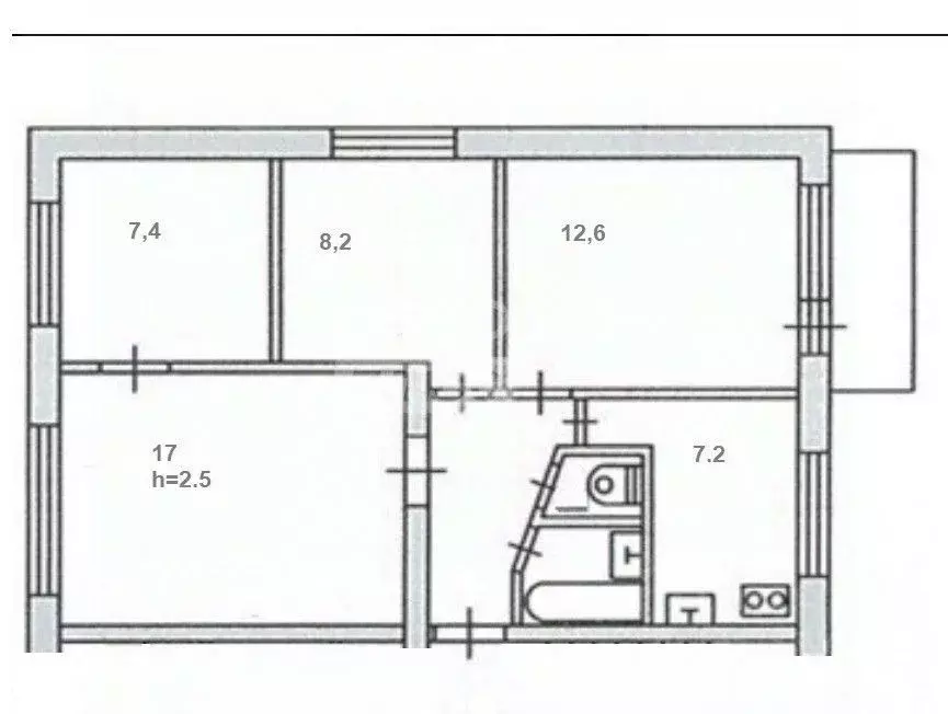 4-к кв. Томская область, Томск ул. Ивановского, 5 (59.5 м) - Фото 2