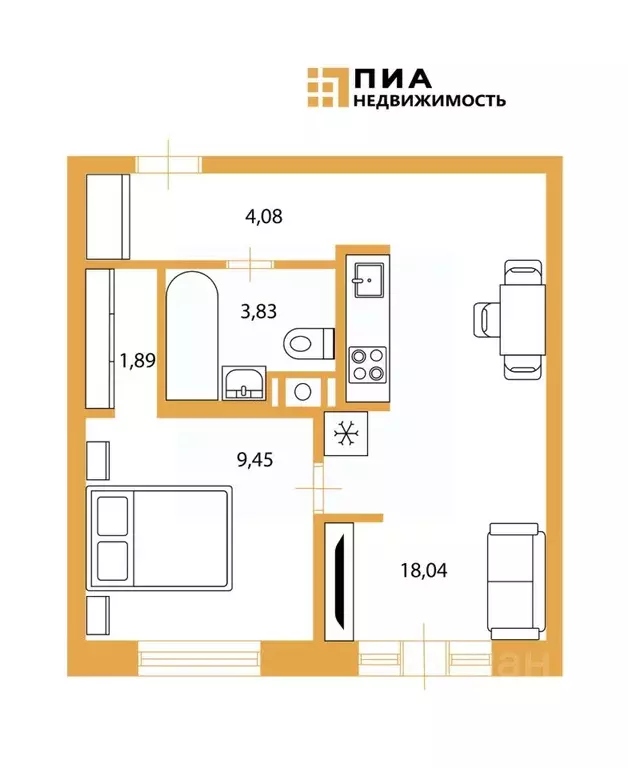 1-к кв. Санкт-Петербург ул. Решетникова, 29 (36.7 м) - Фото 2