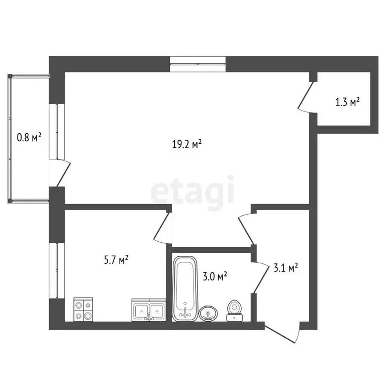 1-комнатная квартира: Нижний Новгород, улица Павла Мочалова, 3 (33 м) - Фото 1