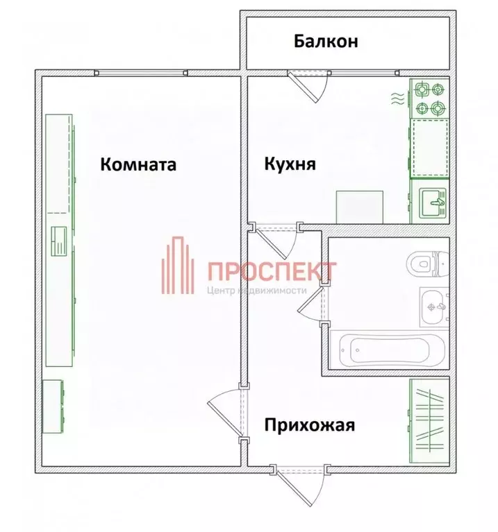 1-к кв. Пензенская область, Пенза Ладожская ул., 79 (35.4 м) - Фото 2