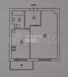 1-к. квартира, 35,1 м, 10/12 эт. - Фото 1