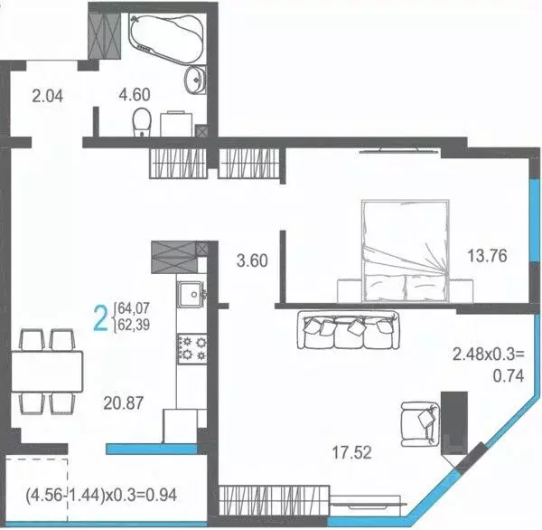 2-к кв. Крым, Ялта ул. Кирова, 155Ак2 (64.07 м) - Фото 1