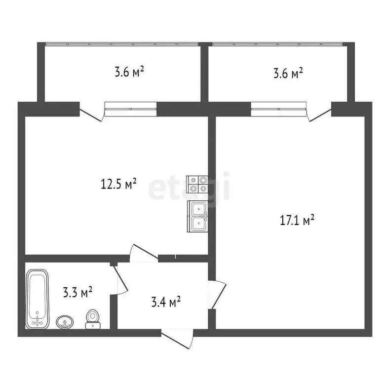 1-комнатная квартира: Котлас, проспект Мира, 6А (36.6 м) - Фото 1