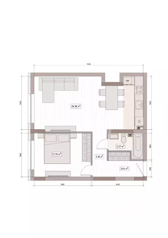 2-к кв. Кемеровская область, Кемерово Уютный Квартал жилой комплекс ... - Фото 1