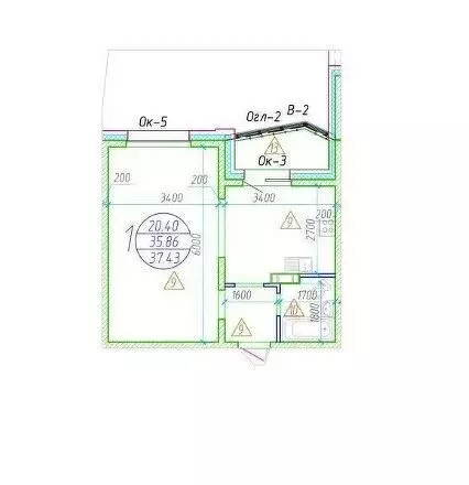 1-комнатная квартира: Новотроицкое, Весенняя улица, 8А (36 м) - Фото 1