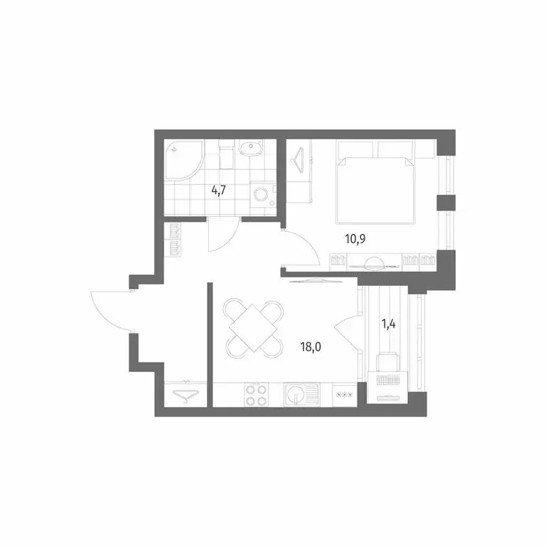 1-комнатная квартира: Новоселье, бульвар Белых Ночей, 3 (35 м) - Фото 1