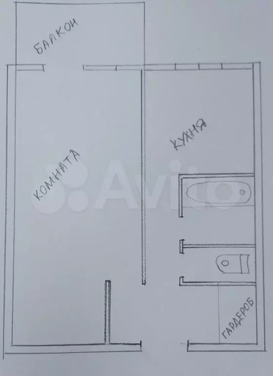 1-к. квартира, 31 м, 5/5 эт. - Фото 0
