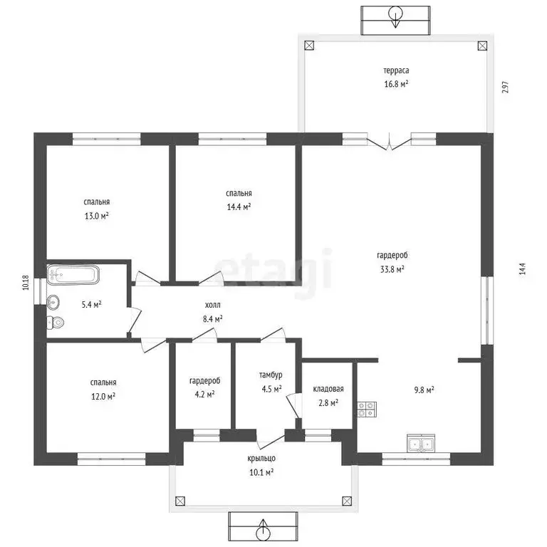 Дом в село Надеждино, КП Зелёный берег, Кленовая улица (148 м) - Фото 2