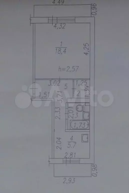 1-к. квартира, 35,8 м, 6/9 эт. - Фото 0