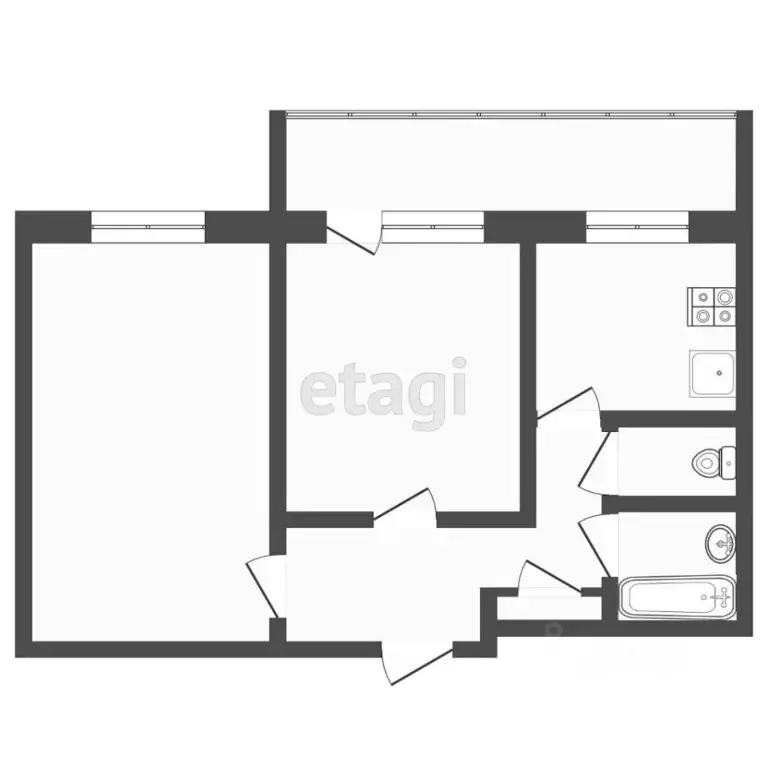 2-к кв. Татарстан, Набережные Челны 11-й комплекс, 9 (44.4 м) - Фото 2
